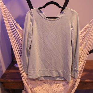 OLD NAVY ACTIVE LONG SLEEVE TEAL CRISS CROSS BACK SWEATSHIRT